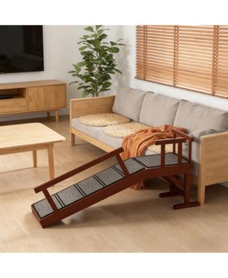 Solid Wood Dog Ramp for Bed & Couch,Brown
