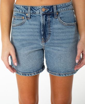 Juniors' High-Rise Denim Bermuda Shorts