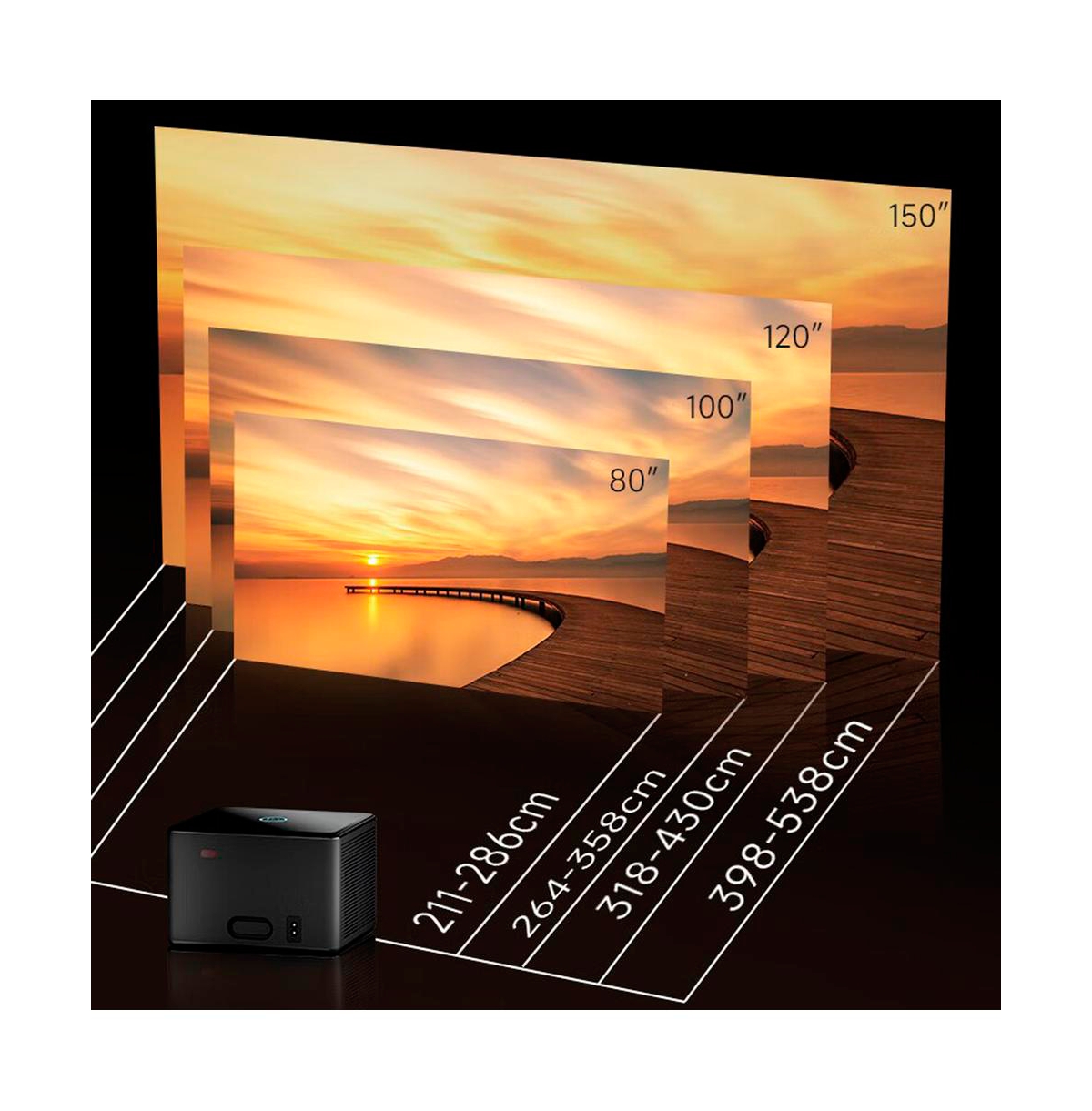 Artudatech 1080P Android Smart Projector with Auto Focus & Keystone, Harman-tuned Audio, 400 Ansi Lumens for Home Theater