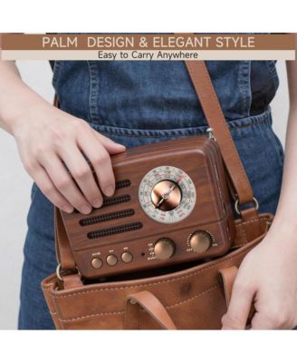 Vintage Bluetooth Radio with AM/FM/SW Receiver & USB/TF Playback for Home & Travel