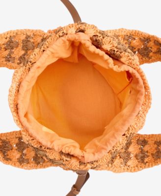 Drawstring Straw Handle Mini Tote