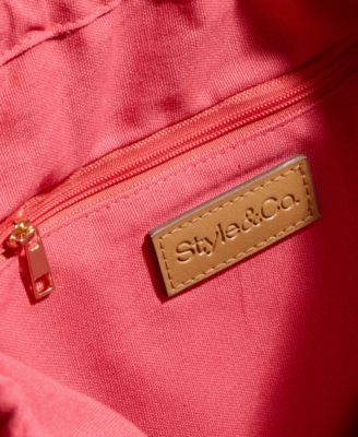 Drawstring Straw Handle Tote