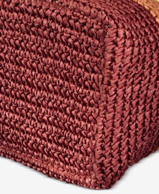 Ombr&eacute; Striped Straw Slouchy Tote Bag