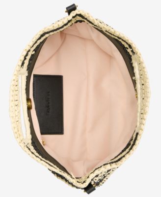 Striped Straw Clutch Bag