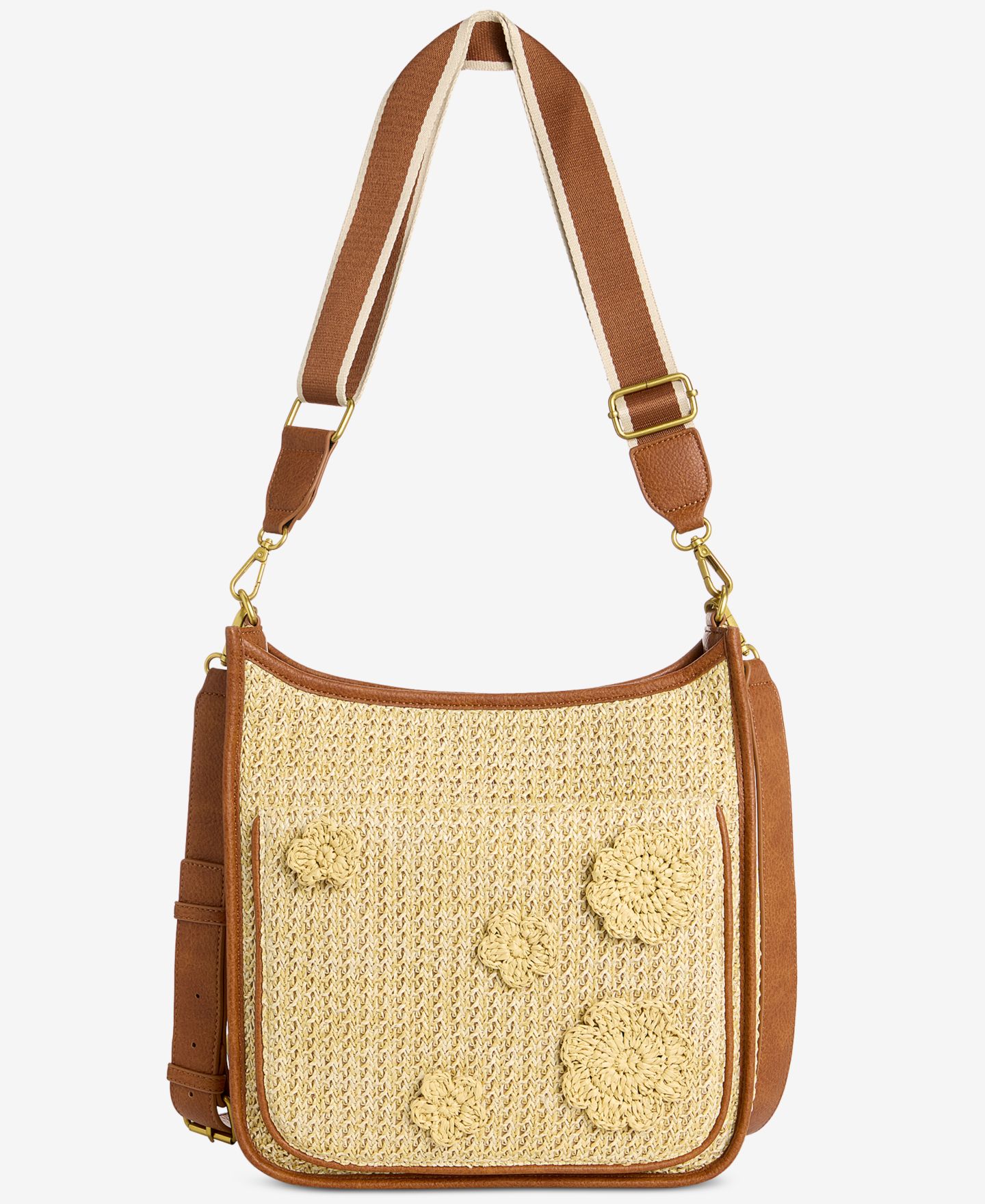 Женская сумка Style & Co Floral Straw Applique Dip Crossbody, цвет: Натуральный — фото 1