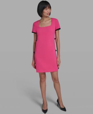 Women's Bow Trim Scuba Crepe Sheath Dress