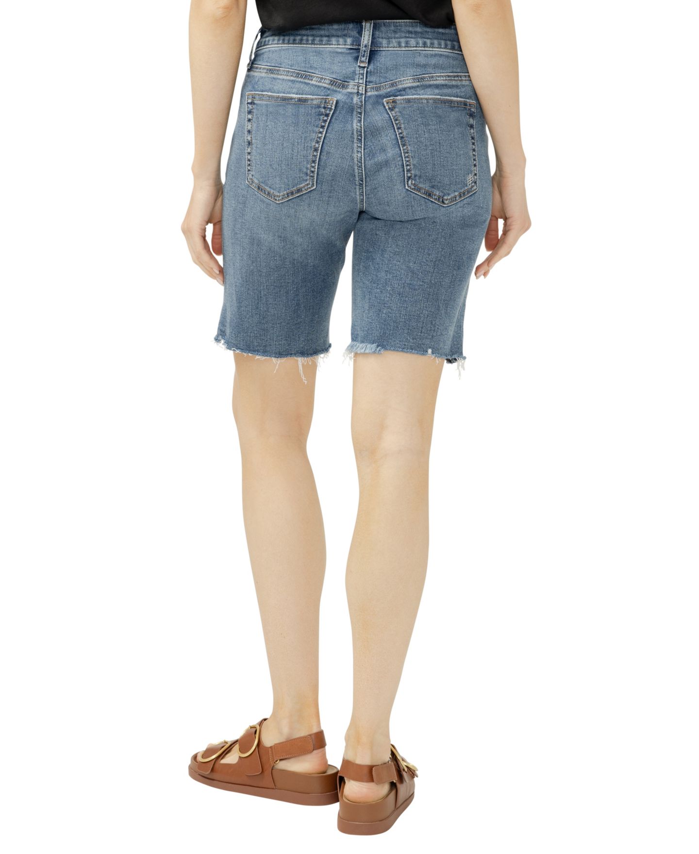 Женские шорты Silver Jeans Co. Elyse Mid-Rise Bermuda, цвет: Закатный синий — фото 4