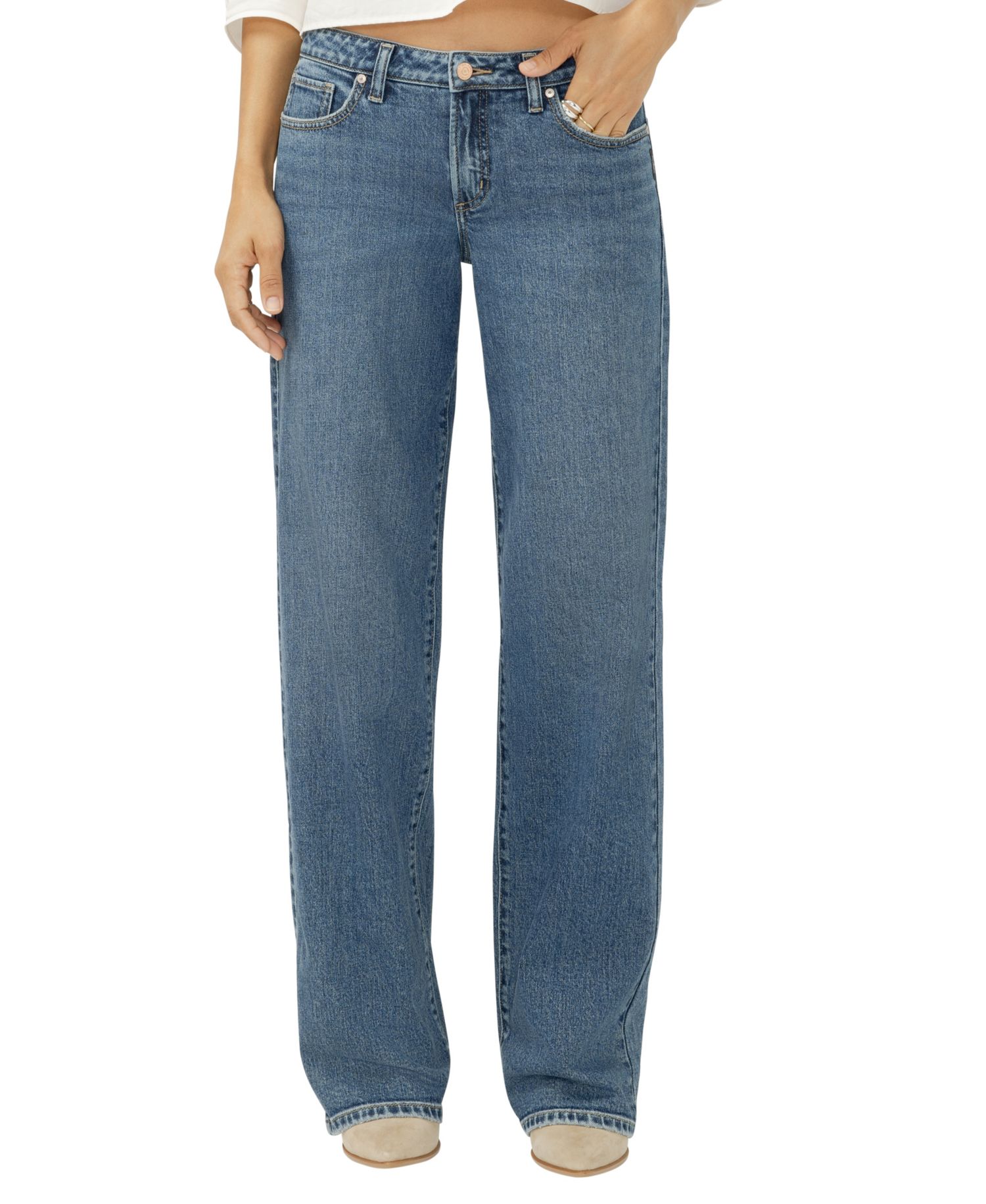 Women's Loose & Low-Rise Straight Leg Jeans