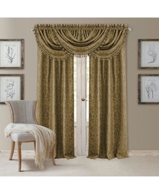 Antonia Damask Print Waterfall Tassel Window Valance