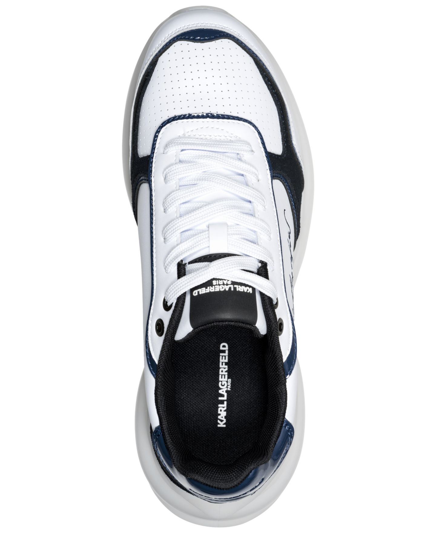 Мужские кроссовки KARL LAGERFELD PARIS Side Logo Embroidered Runner Gaetan, цвет: Белый / Синий — фото 5
