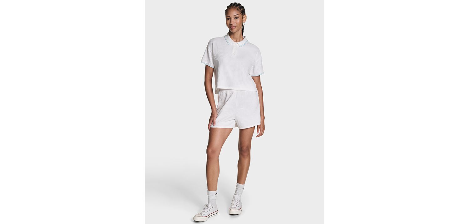 Women's Cropped Waffle Polo