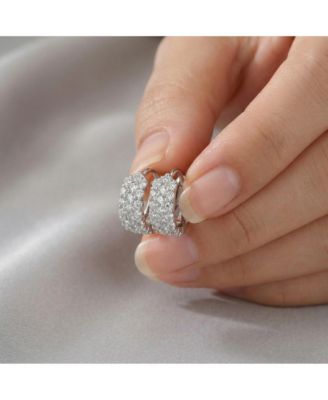 Radiant White Gold Plated Extra Small CZ Hoop Earrings