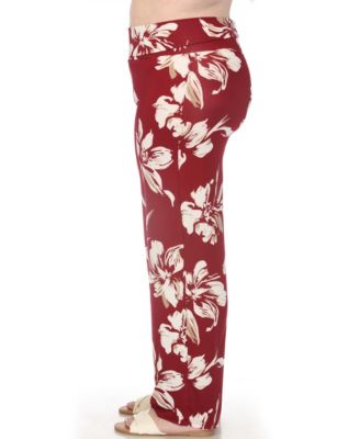Plus Size High-Waist Floral Wide-Leg Pants