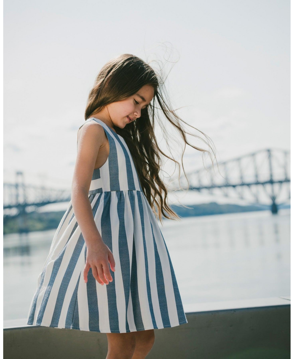 Deux par Girl Sleeveless Dress Stripes