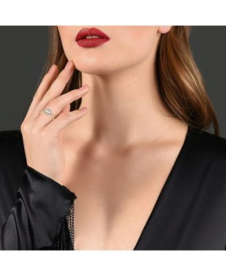 Elegant 14K Gold Plated Cubic Zirconia Cocktail Ring