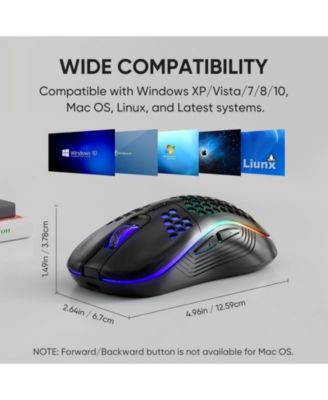 Wireless Gaming Mouse Honeycomb 2.4G USB Cordless Mouse PC Game Mice with 7-Color LED Lights,4 Adjustable DPI Laptop