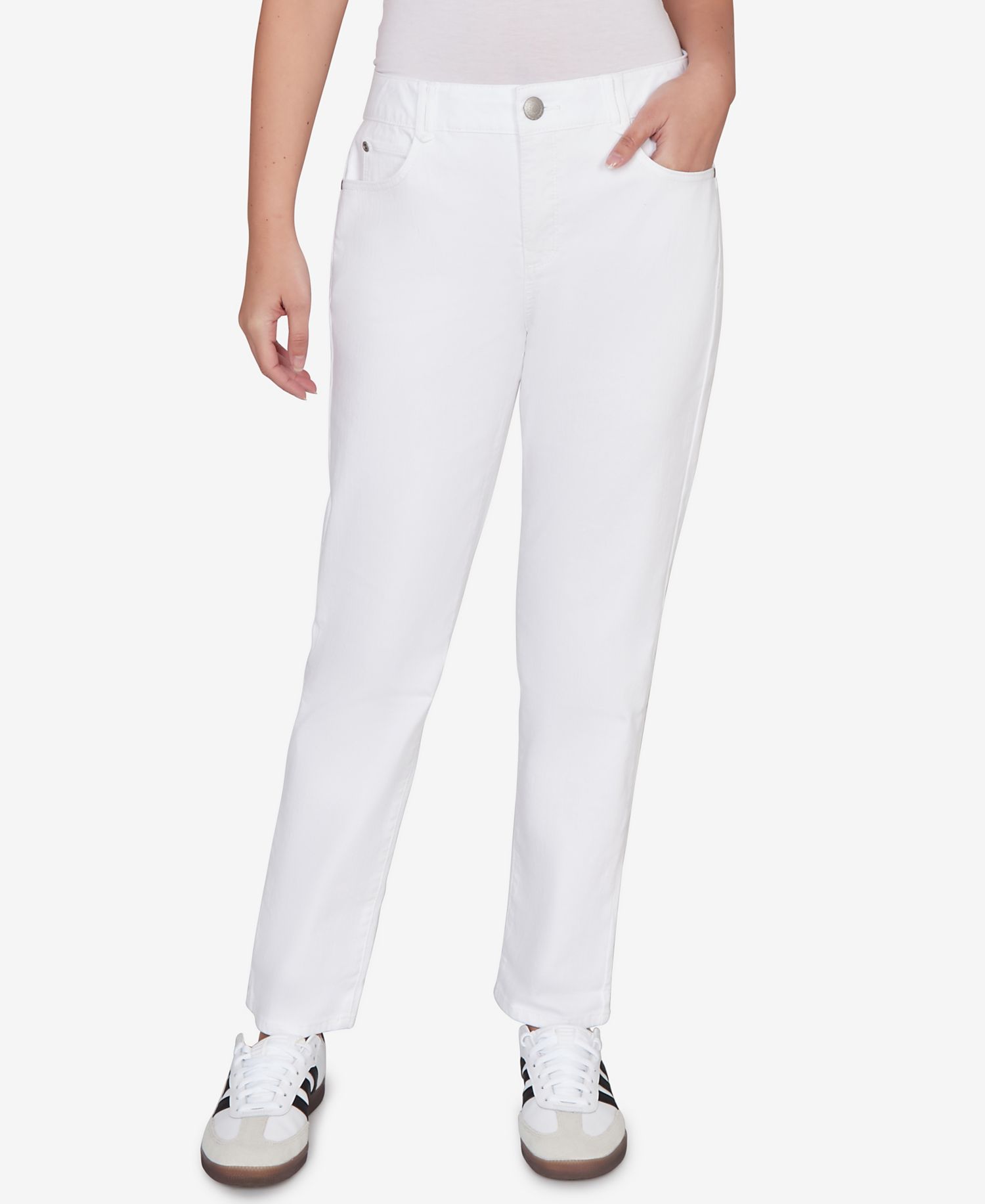 Plus Size Curve Enhancing Five Pocket Slim Leg Jeans