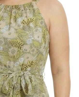 Plus Size Halter Front Chiffon Maxi Dress