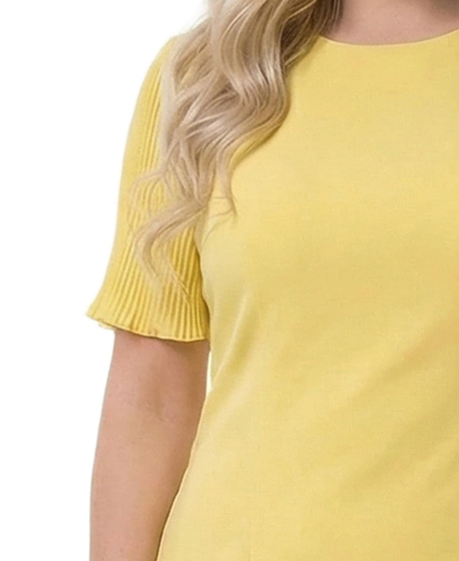 Plus Size Pliss&eacute; Pleated Short-Sleeve Dress