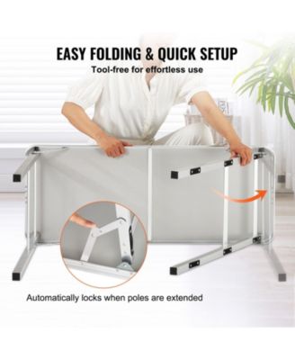 38.39" x 15.16" x 34.25 Folding Portable Bar Table with Carrying Case, Storage Shelf and Skirt