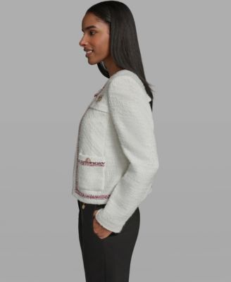 Women's Crewneck Cropped Woven Jacket
