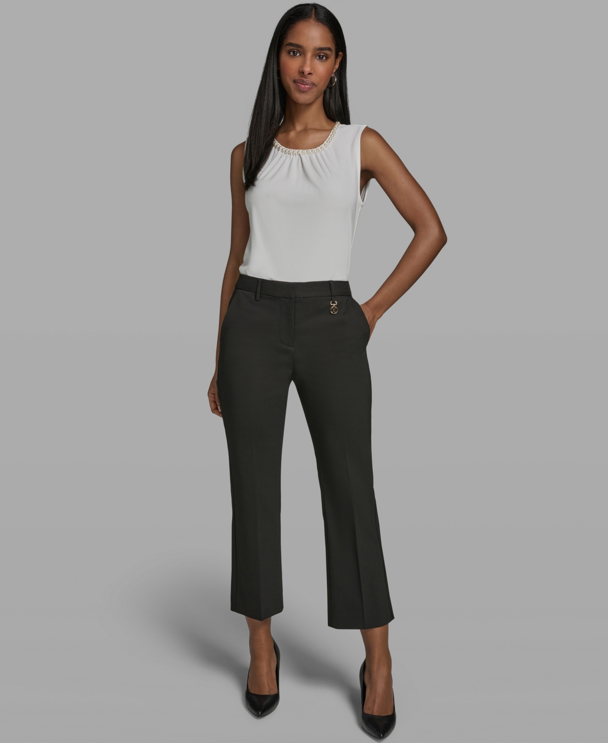 Karl Lagerfeld Paris Women's Woven Ankle Pants