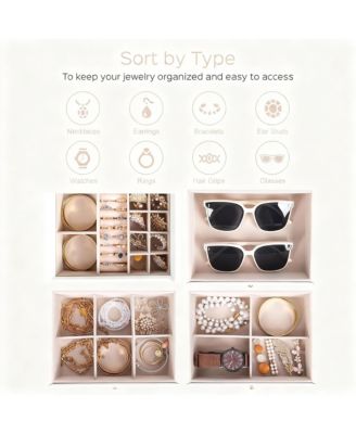 4-Tier Jewelry Box with Mirror & Drawers - Stylish Organizer for Women