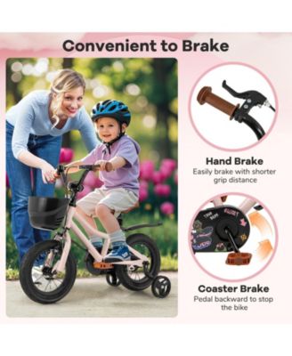 12 Inches Kids Bike with Basket and Adjustable Handlebar for 3-4 Years Old