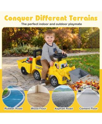 Kids Digger Ride on Truck with Shovel and Under-Seat Compartment