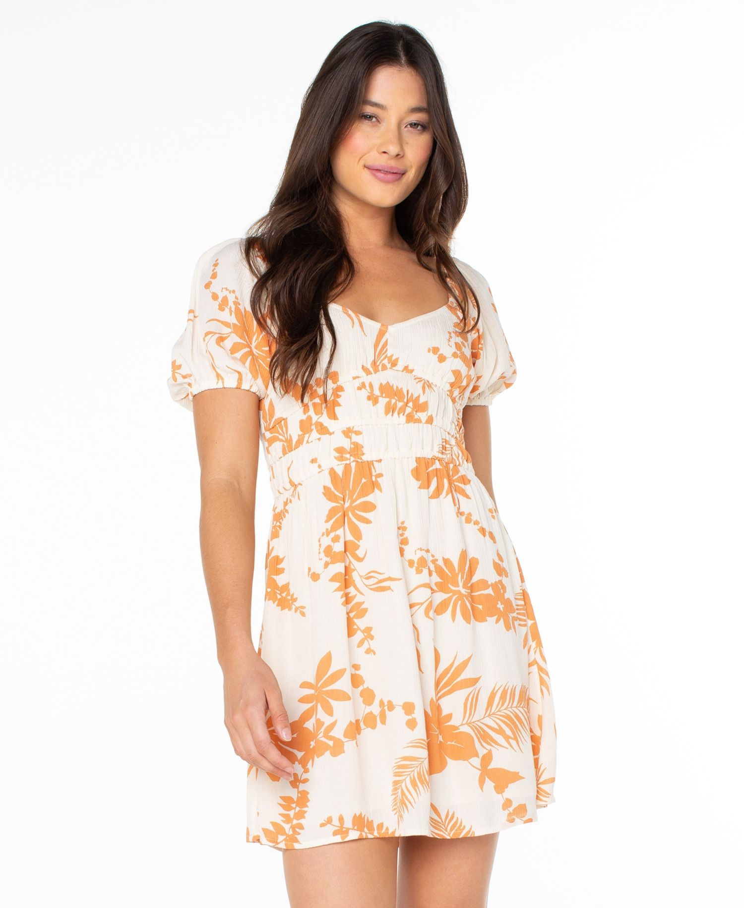 Women's Camellia Sweetheart Neck Mini Dress