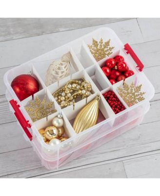 24 Compartment Stack and Carry Christmas Ornament Storage Box (4 Pack)