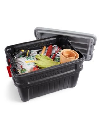 24 Gal Action Packer Lockable Latch Storage Container, Black (2 Pack