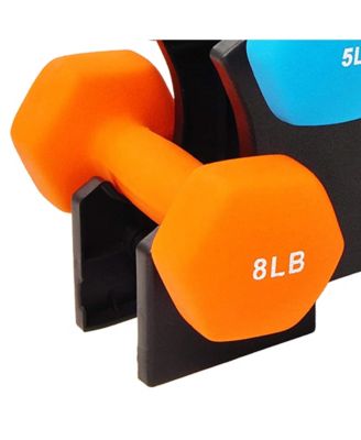 BalanceFrom Neoprene Dumbbells, 3 Pair Hand Weights Set with Stand, 32 Lb, Multi-Color