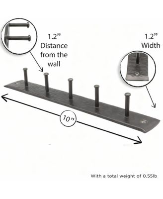 Rustic Wall Key & Accessory Holder - 5 Hooks for Keys, Jewelry, Towels