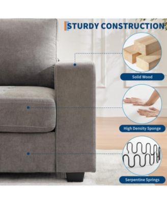 90" Oversized Cloud Couch, 114 Pounds Mid Century Chenille Sofa, No Assembly Required & Deep Seat