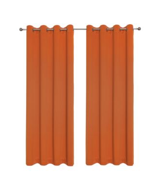 2 Piece Room Darkening Grommet Top Thermal Window Curtain Panels