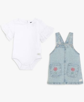 Baby Girls' Short-Sleeve Bodysuit and Jumper, 2-Piece Set