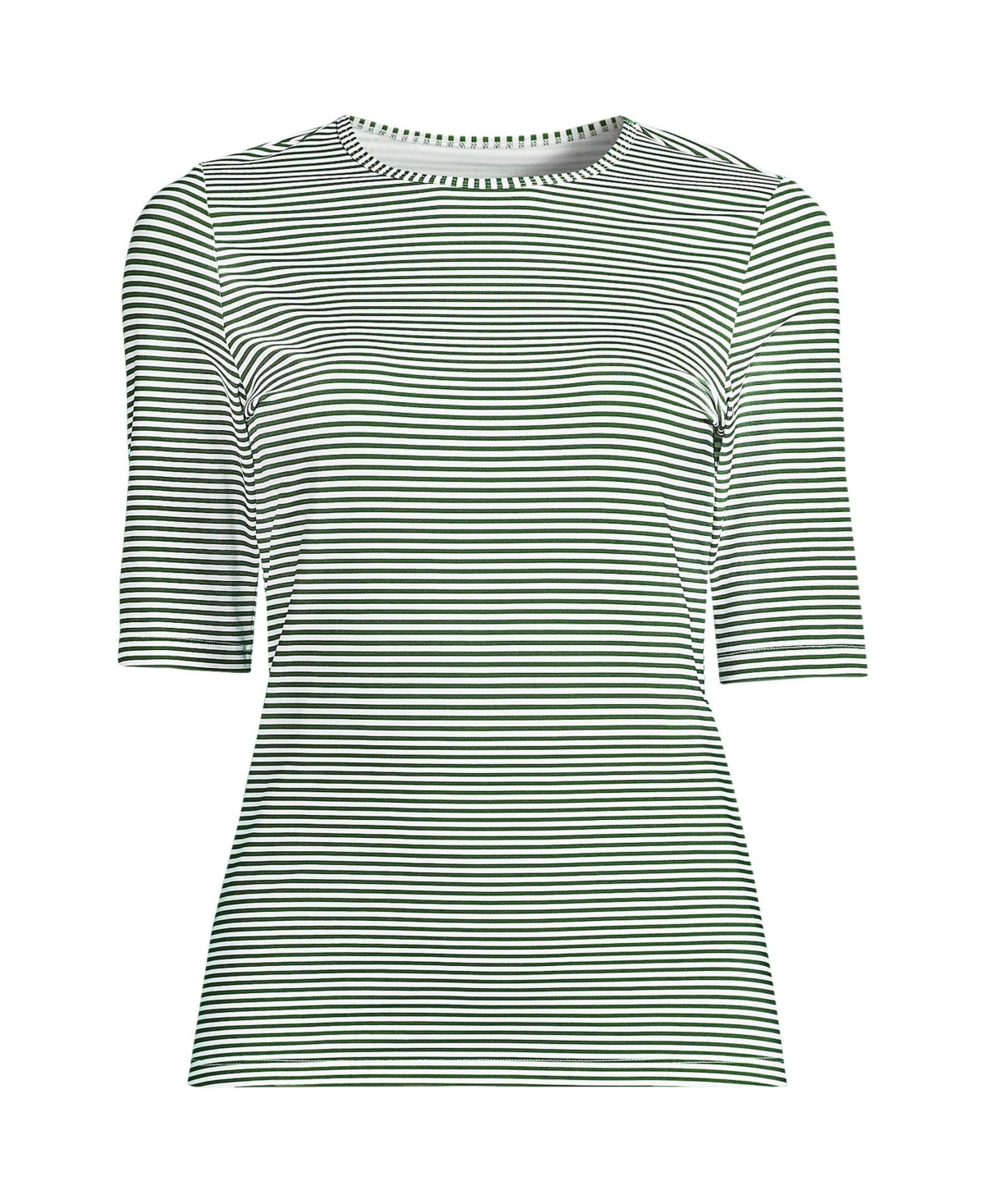 Lands' End Women's SunShade Upf 50 Elbow Sleeve Rash Guard Swim Tee