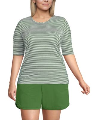 Plus Size SunShade UPF 50 Elbow Sleeve Rash Guard Swim Tee