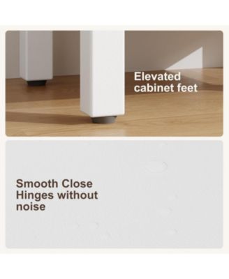 Home 16 inch Bathroom Vanity with Sink Vintage Bathroom Cabinet Vanity with Doors Farmhouse Wooden Freestanding Bathroom Cabinet with Top