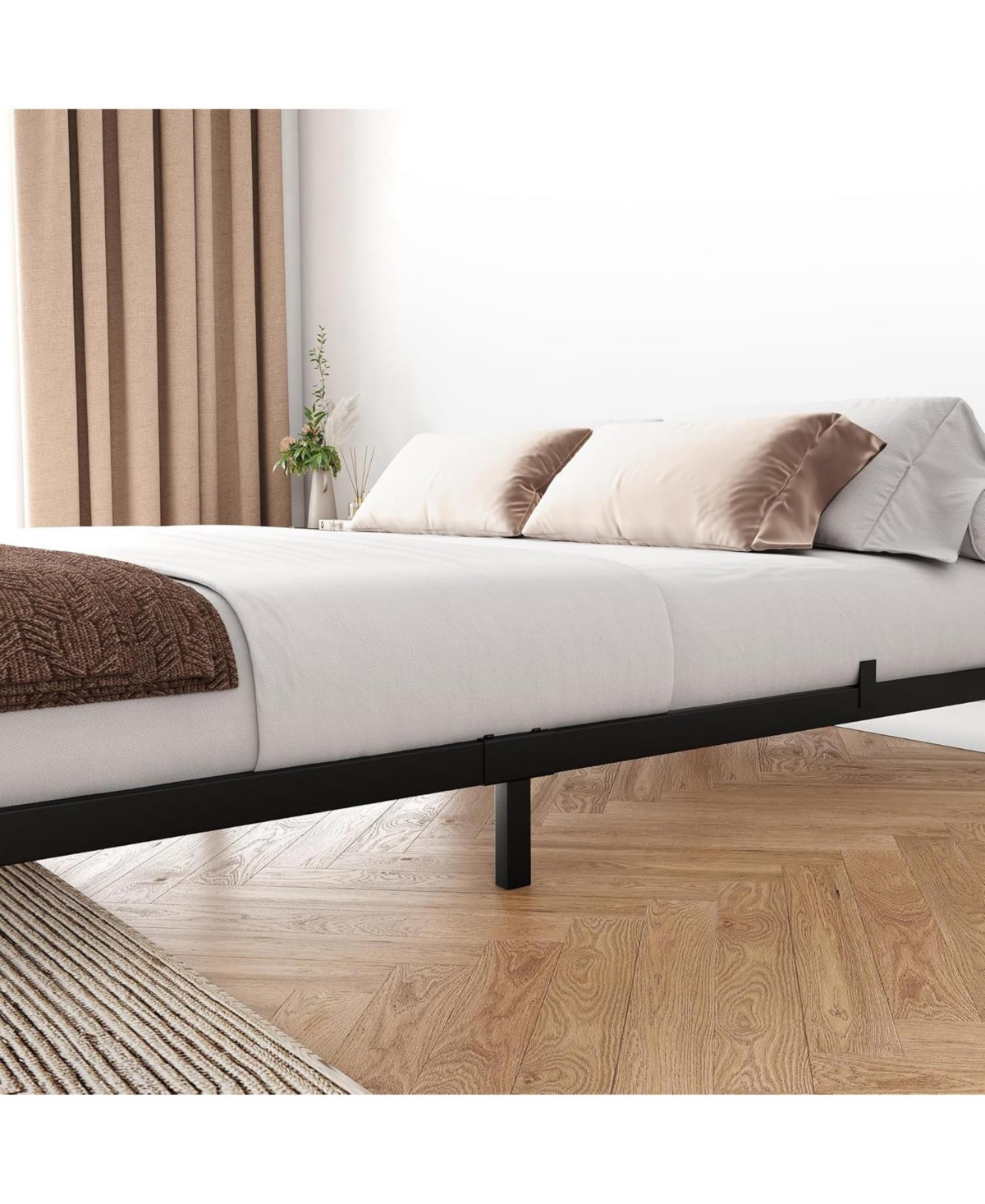 gaomon 6 Inch Full Bed Frame No Box Spring Needed, Low Profile Bed Frame Heavy Duty Metal Platform Full Non-Slip Metal Bed Frame