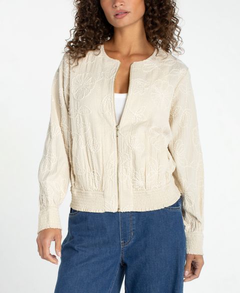 Женские куртки Liverpool Los Angeles Collarless Long-Sleeve Bomber Jacket