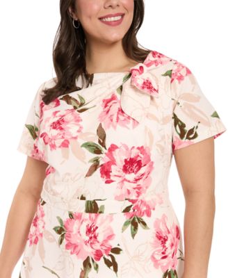 Plus Size Floral Printed Midi Dress