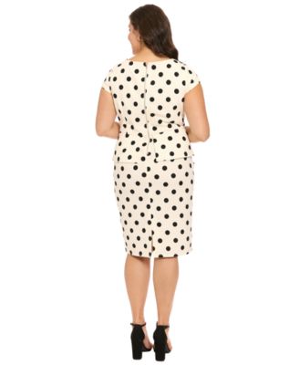 Plus Size Boat Neck Peplum Sheath Dress