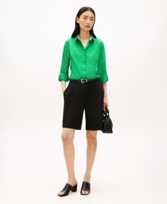 Women's Classic Poplin Roll-Tab Long-Sleeve Shirt