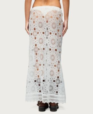 Women's Milana Slit Sheer Lace Maxi Skirt