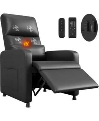 Power Recliner Chair with Massage and Heat with Massage Function with Lumbar Support, Adjustable Push Back, Wide Armrests