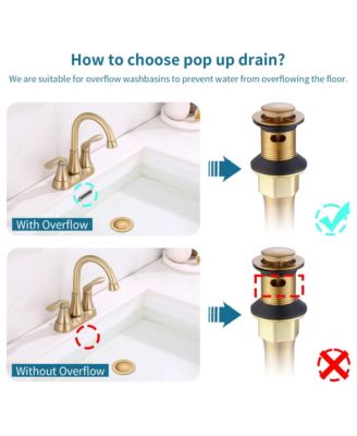 Bathroom Sink Drain - Pop-Up Drain Stopper, Anti-Clogging Design with Strainer Basket for Vanity