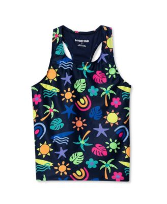 Girls Slim Chlorine Resistant Racer Back Tankini Swim Top