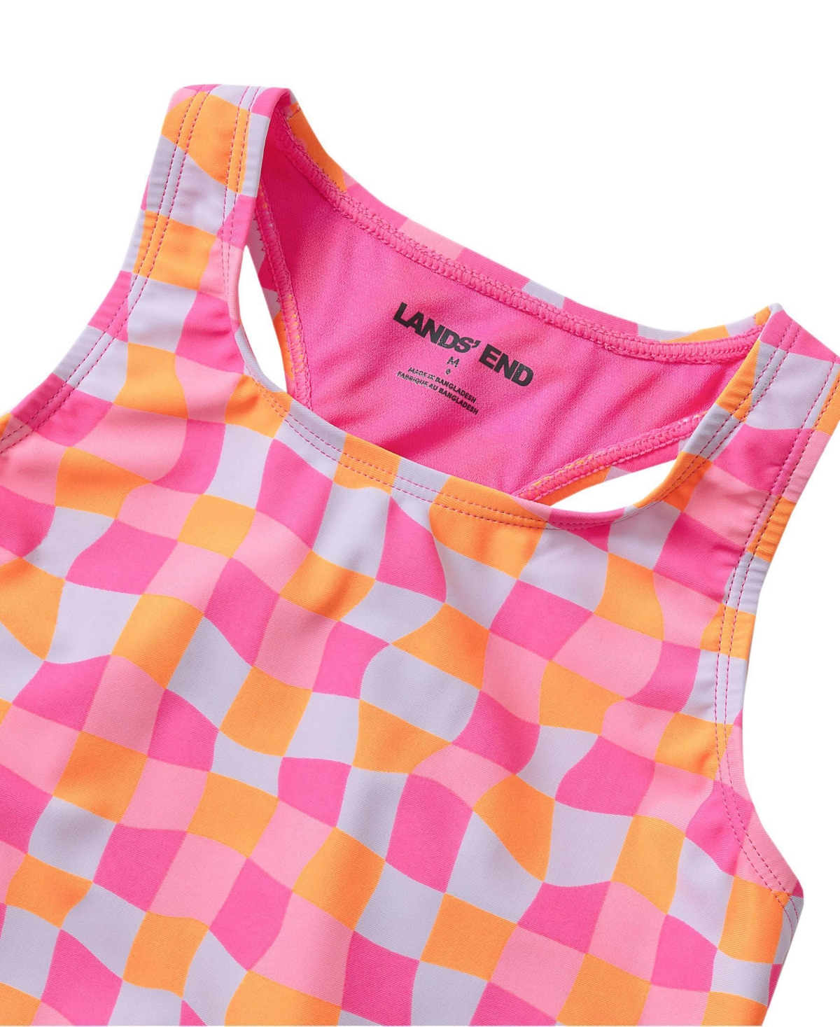 Lands' End Girls Slim Chlorine Resistant Racer Back Tankini Swim Top